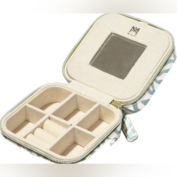 NWT MILLY TRAVELING JEWELRY 💍 CASE - BLUE 🩵 & WHITE 🤍 🦓, OS, BNWT - Picture 6 of 15